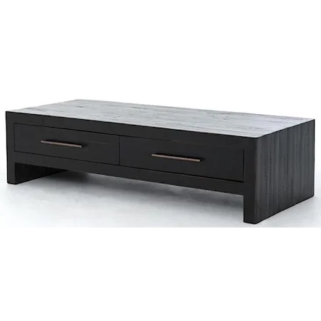 2 Drawer Coffee Table in Burnished Black